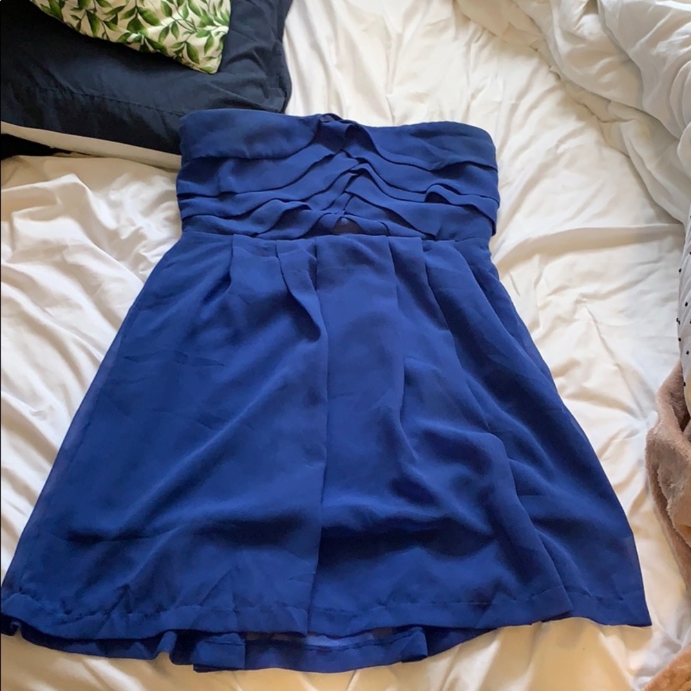 Blue Strapless Dress